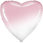 FM 18" сердце Розовый Градиент без рисунка фольгированный шар
