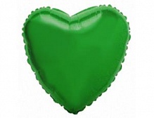 FM 18" сердце Зеленый без рисунка фольгированный шар