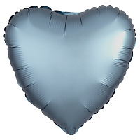 Agura сердце 19'/ сатин (мистик)-стальной синий 751589 Фольга