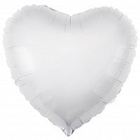 Agura сердце 30'/ 76,5 см (в упаковке) белое 756119 Фольга