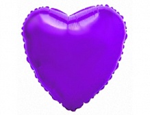 FM 32" сердце Фиолетовое без рисунка фольгированный шар