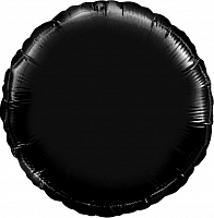 FM 18" круг Черный без рисунка фольгированный шар