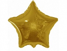 FM 4" звезда-микро Золото без рисунка фольгированный шар